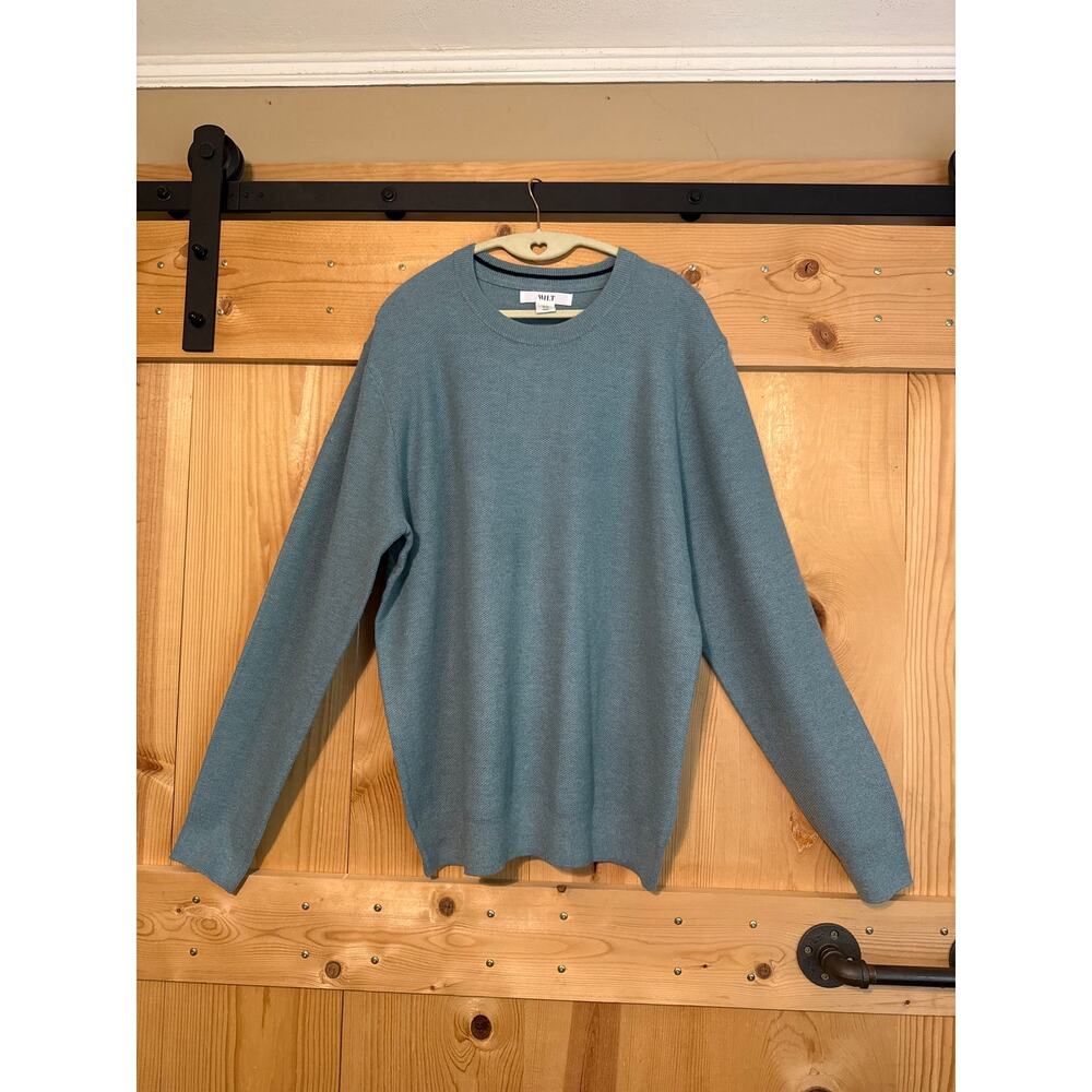 WILT Blue Knit Long Sleeve Women’s Crew Neck Pullover Sweater Size XL